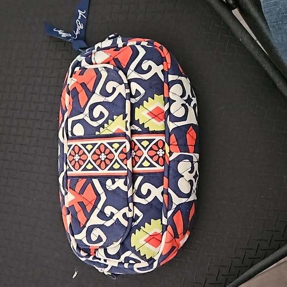 Vera Bradley Handbags - Vera Bradley makeup bag. Navy blue, white, orange and line green. Pre loved